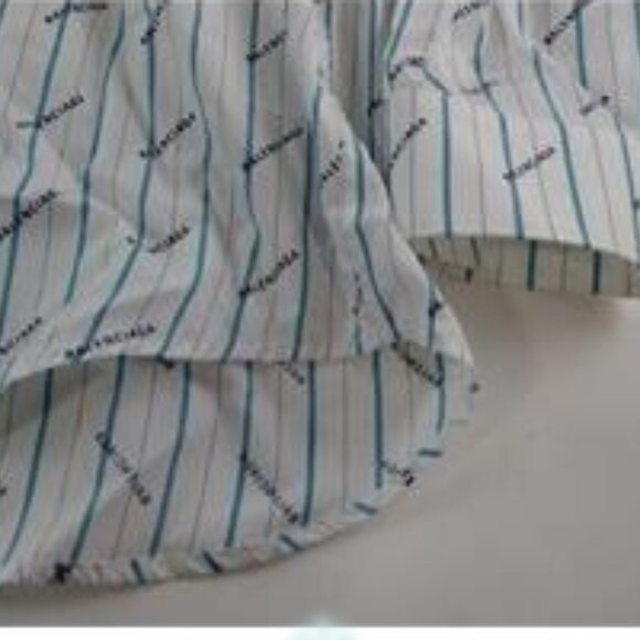 BALENCIAGA White Multicolor Striped Shirt Size 37 - Picture 8 of 15